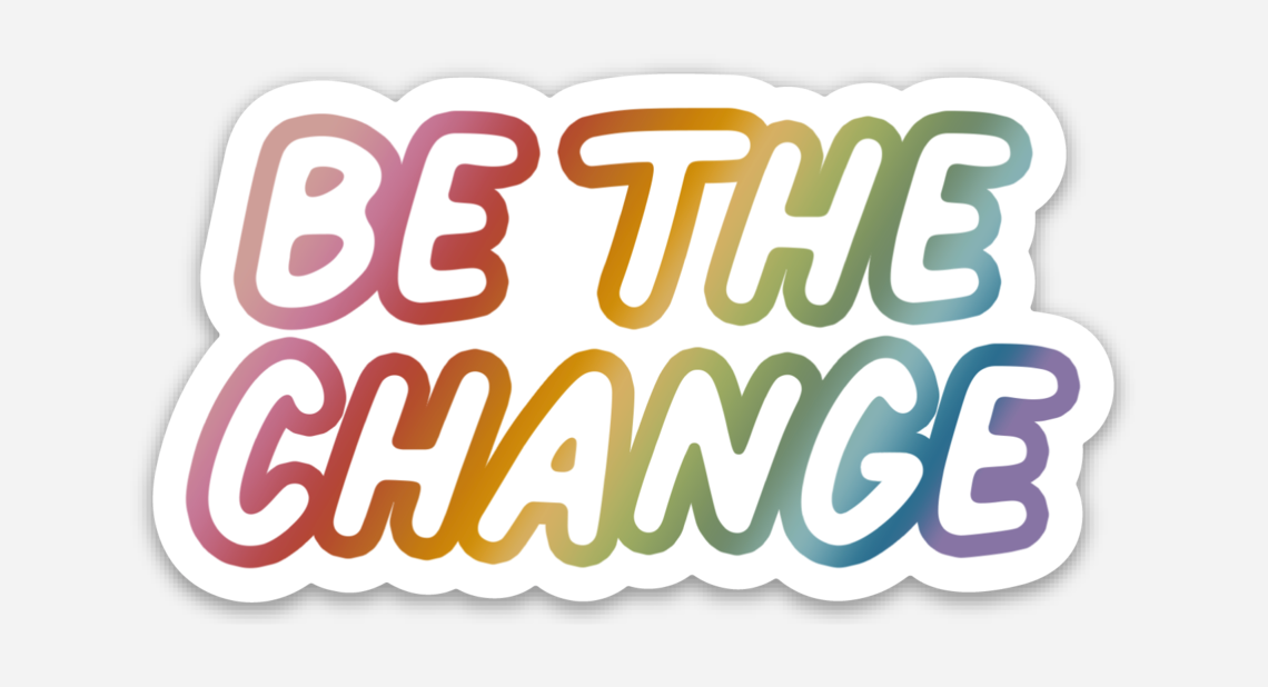 be the change light sticker mockup